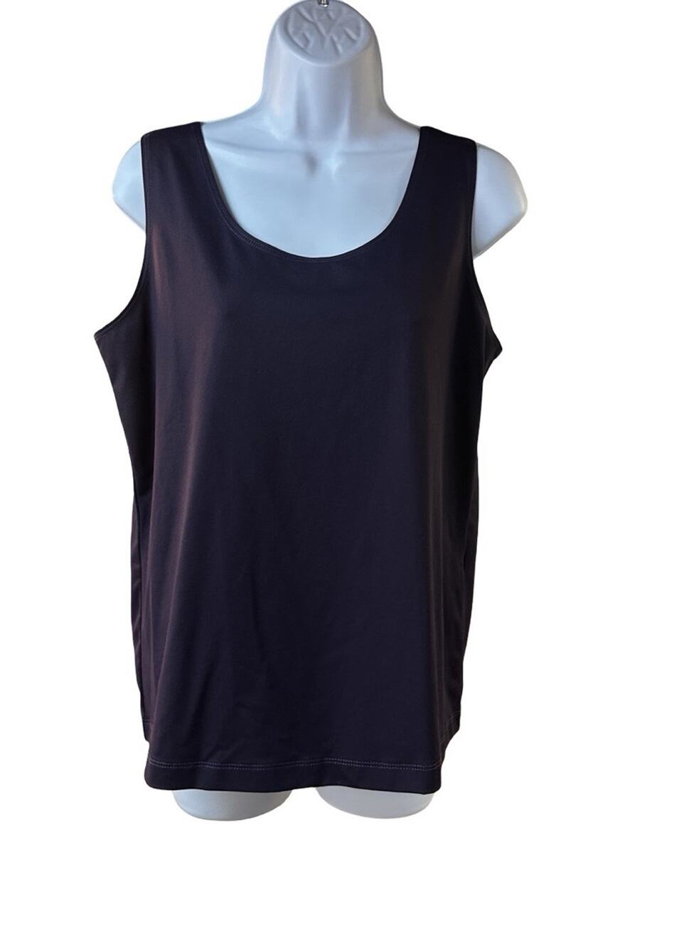 Chico’s Microfiber Contemporary Tank Top Size 2 NWT Eggplant Purple Sleeveless